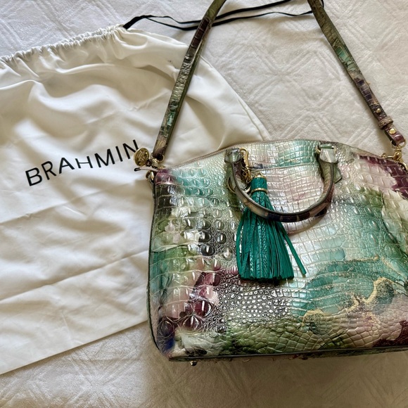 Brahmin Handbags - Brahmin Green Shoulder Bag with Tassel Accent